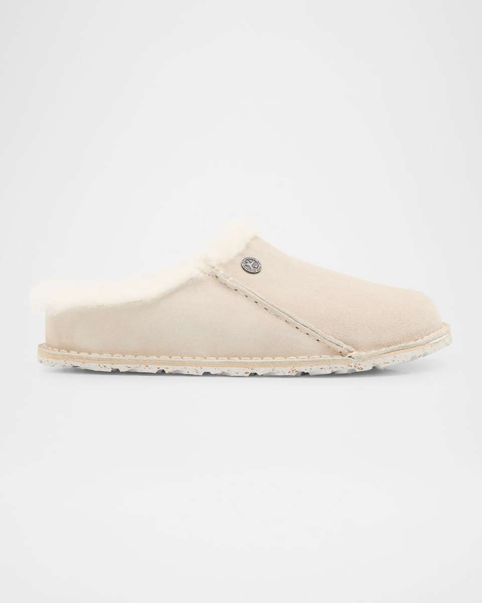 Zermatt Suede Shearling Slipper Mules